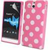 Baby Pink Polka Dots TPU Gel  Case For Sony Ericsson Xperia U ST25ι